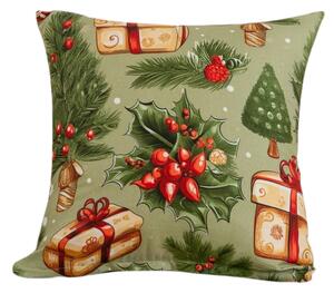 Mikroszálas párnahuzat CHRISTMAS PRESENTS 45x45 cm, zöld