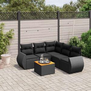 VidaXL Polyrattan Kerti Ülőgarnitúra - 6 részes - Fekete