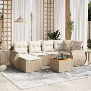VidaXL Polyrattan Kerti Ülőgarnitúra - 7 részes - Bézs