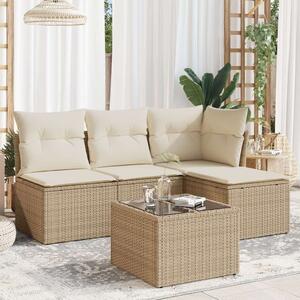 VidaXL Polyrattan Kerti Ülőgarnitúra - 5 részes - Bézs