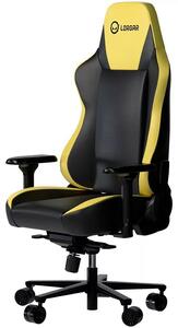 LORGAR Gamer szék, multiblokk mechanizmus, 4D karfák, 5 csillagos alumínium láb, gázlift, PU görgők, szövet műbőr, fekete-sárga