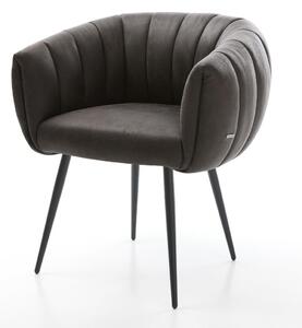DELIFE Étkezőszék Jada-Flex mikroszálas antracit vintage 4 lábas kúpos fekete zsákrugós