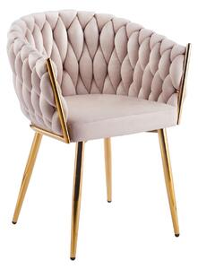 ZYPHIRA kárpitozott designer szék - bézs / arany