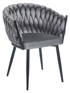 ZYPHIRA kárpitozott designer szék - szürke / fekete