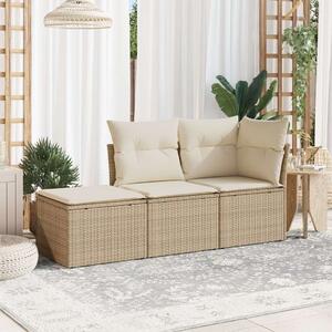 VidaXL Polyrattan Kerti Ülőgarnitúra - 3 részes - Bézs