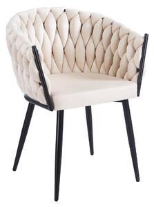 ZYPHIRA kárpitozott designer szék - bézs / fekete