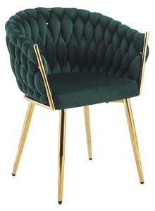 Designer kárpitozott szék ZYPHIRA - zöld / arany