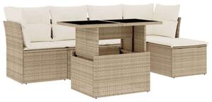 VidaXL Polyrattan Kerti Ülőgarnitúra - 6 részes - Bézs