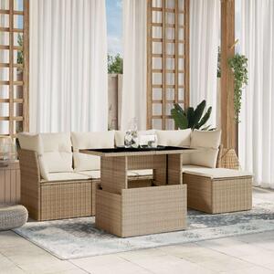 VidaXL Polyrattan Kerti Ülőgarnitúra - 6 részes - Bézs