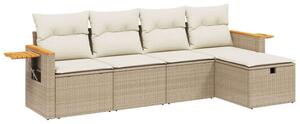 VidaXL Polyrattan Kerti Ülőgarnitúra - 5 részes - Bézs