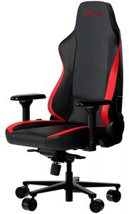 LORGAR Gamer szék, fém váz, multiblokk mechanizmus, 4D karfák, 5 csillagos alumínium láb, gázlift, szövet műbőr, fekete-piros