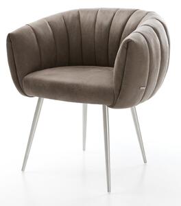 DELIFE Étkezőszék Jada-Flex mikroszálas taupe vintage 4 láb kúpos rozsdamentes acél zsákrugó