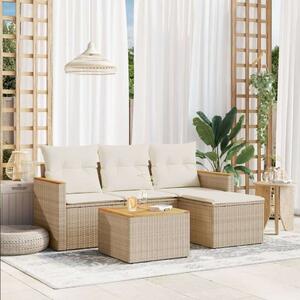 VidaXL Polyrattan Kerti Ülőgarnitúra - 5 részes - Bézs
