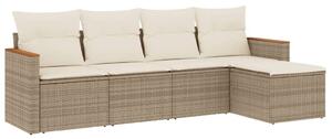 VidaXL Polyrattan Kerti Ülőgarnitúra - 5 részes - Bézs