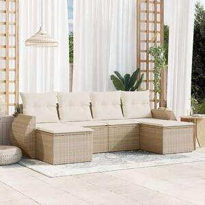 VidaXL Polyrattan Kerti Ülőgarnitúra - 6 részes - Bézs