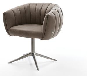 DELIFE Étkezőszék Jada-Flex mikroszálas taupe vintage grafit kereszt láb 360° forgatható billenő zsákrugó