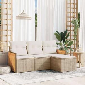 VidaXL Polyrattan Kerti Ülőgarnitúra - 4 részes - Bézs