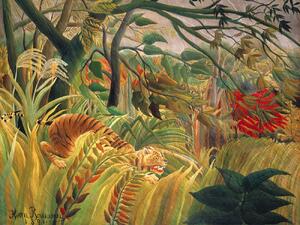 Reprodukció Tiger in a Tropical Storn (Rainforest Landscape) - Henri Rousseau, (40 x 30 cm)