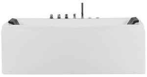 Sarok hidromasszázs kád LED világítással MOOR 173 x 81 cm Fehér