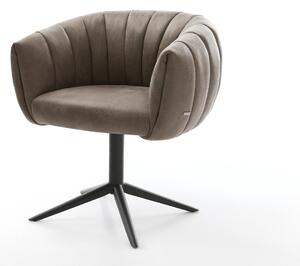 DELIFE Étkezőszék Jada-Flex mikroszálas taupe vintage fekete kereszt láb 360° forgatható billenő zsákrugó