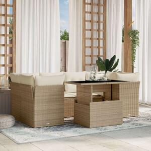 VidaXL Polyrattan Kerti Ülőgarnitúra - 7 részes - Bézs