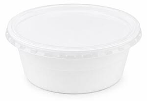 Műanyag gulyás tányér, tetőzhető, 500 ml, 50 db, fehér (KHMU332)