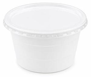 Műanyag gulyás tányér, tetőzhető, 750 ml, 50 db, fehér (KHMU333)