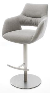 DELIFE Bárszék Yago-Flex strukturált szövet puha szürke forgatható magasságban állítható rozsdamentes acél ezüstszínű zsákrugós