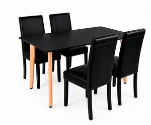 Leziter Verona 120 4+1 étkező garnitúra fekete-fekete
