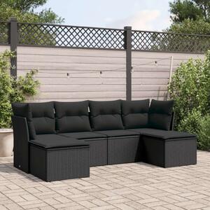 VidaXL Polyrattan Kerti Ülőgarnitúra - 6 részes - Fekete