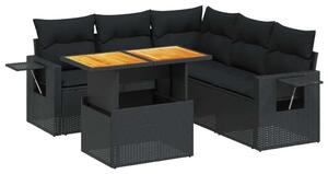 VidaXL Polyrattan Kerti Ülőgarnitúra - 6 részes - Fekete