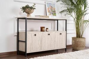 Hanah Home Console Travertine Black Solace - Travertine, Black