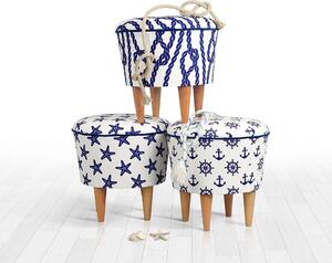 Atelier Del Sofa Cunda v2 Puff, kék-fehér