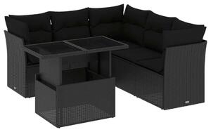 VidaXL Polyrattan Kerti Ülőgarnitúra - 6 részes - Fekete