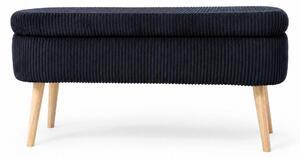 Atelier Del Sofa puff fekete Oslo vászon - fekete