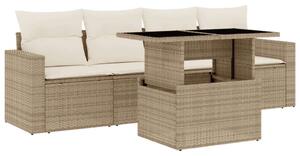 VidaXL Polyrattan Kerti Ülőgarnitúra - 5 részes - Bézs