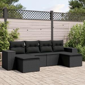 VidaXL Polyrattan Kerti Ülőgarnitúra - 6 részes - Fekete