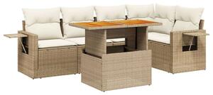 VidaXL Polyrattan Kerti Ülőgarnitúra - 6 részes - Bézs