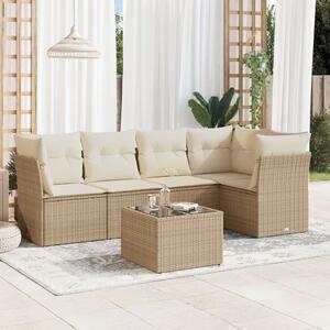 VidaXL Polyrattan Kerti Ülőgarnitúra - 6 részes, Bézs