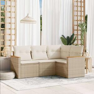 VidaXL Polyrattan Kerti Ülőgarnitúra - 4 részes - Bézs