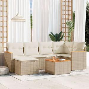 VidaXL Polyrattan Kerti Ülőgarnitúra - 7 részes - Bézs