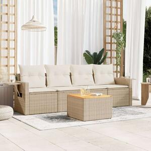 VidaXL Polyrattan Kerti Ülőgarnitúra - 5 részes - Bézs