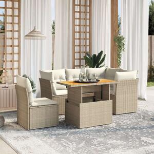 VidaXL Polyrattan Kerti Ülőgarnitúra - 5 részes - Bézs