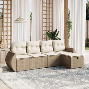 VidaXL Polyrattan Kerti Ülőgarnitúra - 5 részes - Bézs