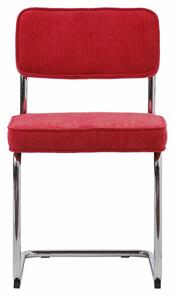 Rupert piros szék, króm láb