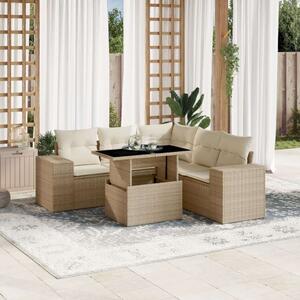 VidaXL Polyrattan Kerti Ülőgarnitúra - 6 részes - Bézs