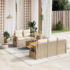 VidaXL Polyrattan Kerti Ülőgarnitúra - 6 részes - Bézs