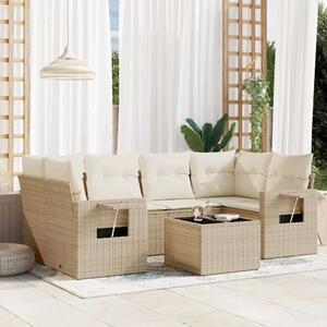VidaXL Polyrattan Kerti Ülőgarnitúra - 7 részes - Bézs