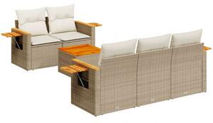 VidaXL Polyrattan Kerti Ülőgarnitúra - 6 részes - Bézs