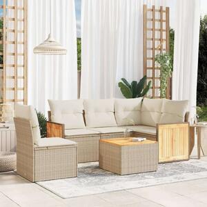 VidaXL Polyrattan Kerti Ülőgarnitúra - 6 részes - Bézs